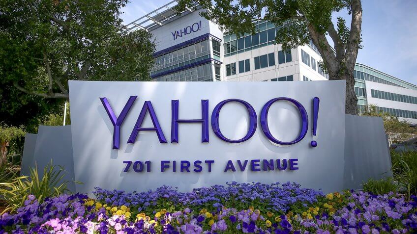 SUNNYVALE, CA - MAY 23: A sign is posted in front of the Yahoo! headquarters on May 23, 2014 in Sunnyvale, California.
