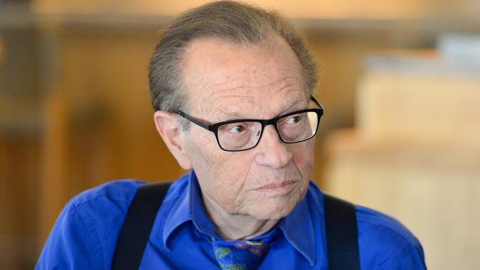 LOS ANGELES, CA - SEPTEMBER 13: TV/radio host Larry King attends a private luncheon hosted by The National Radio Hall of Fame and Larry King at Dodger Stadium on September 13, 2013 in Los Angeles, California. LOS ANGELES, CA - SEPTEMBER 13: TV/radio host Larry King attends a private luncheon hosted by The National Radio Hall of Fame and Larry King at Dodger Stadium on September 13, 2013 in Los Angeles, California.
