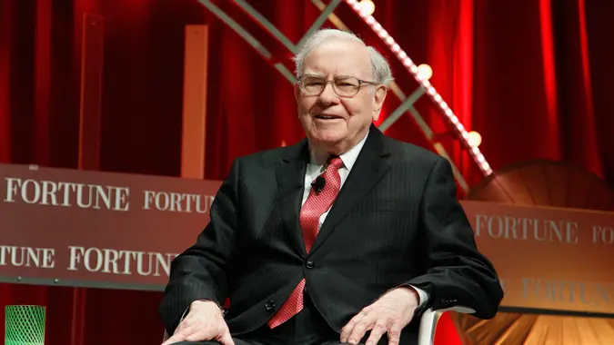 WASHINGTON, DC - OCTOBER 13: Warren Buffett speaks onstage during Fortune's Most Powerful Women Summit - Day 2 at the Mandarin Oriental Hotel on October 13, 2015 in Washington, DC.