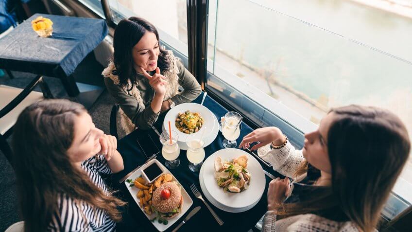 women in restaurant.