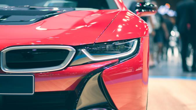 Red luxury sports car.