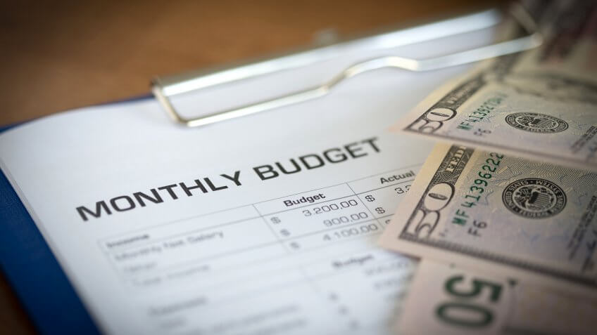 Monthly Budget Plan for Expenses and Money.