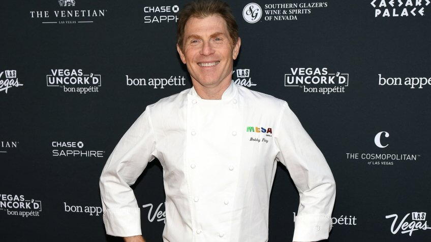 LAS VEGAS, NV - APRIL 28: Chef Bobby Flay attends the 11th annual Vegas Uncork'd by Bon Appetit Grand Tasting event presented by the Las Vegas Convention and Visitors Authority, Chase Sapphire and Southern Glazer's Wine and Spirits of Nevada at Caesars Palace on April 28, 2017 in Las Vegas, Nevada.