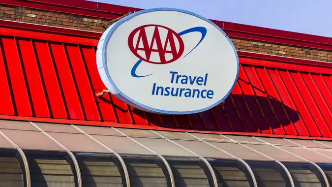 AAA Travel and Insurance Sign.