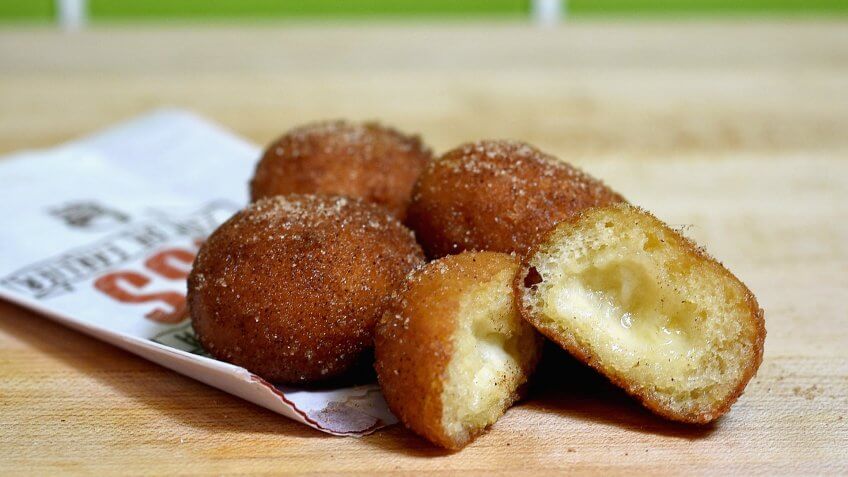 IRVINE, CA - SEPTEMBER 12: The Cinnabon Delights are a sweet treat on Taco Bell's breakfast menu.