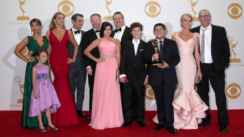 LOS ANGELES - SEP 22: Modern Family Cast at the 65th Emmy Awards - Press Room at Nokia Theater on September 22, 2013 in Los Angeles, CA.