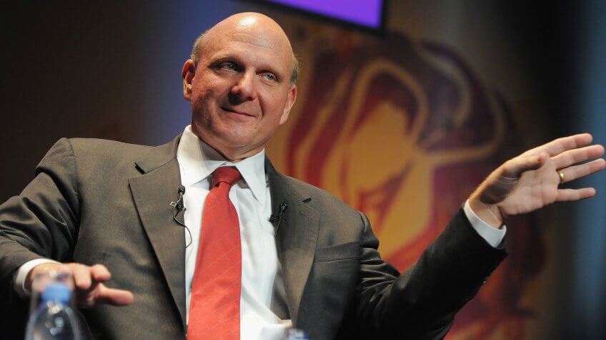 CANNES, FRANCE - JUNE 24: Microsoft CEO Steve Ballmer gives a speech during the Microsoft Advertising Seminar as part of the 56th Cannes Lions International Advertising Festival on June 24, 2009 in Cannes, France.