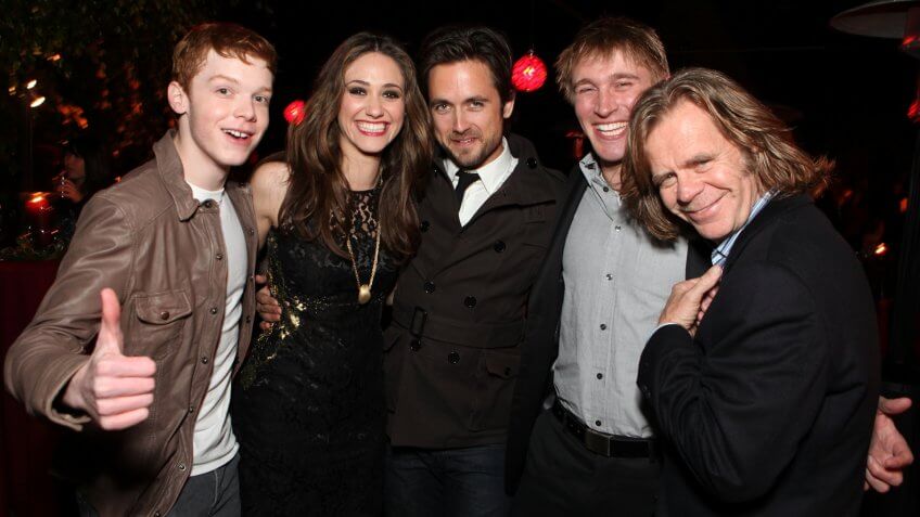 Mandatory Credit: Photo by Eric Charbonneau/REX/Shutterstock (4377328ba)LOS ANGELES, CA - DECEMBER 01: (EXCLUSIVE COVERAGE) 'Shameless' cast members Cameron Monaghan, Emmy Rossum, Justin Chatwin, Tyler Jacob Moore and William H.