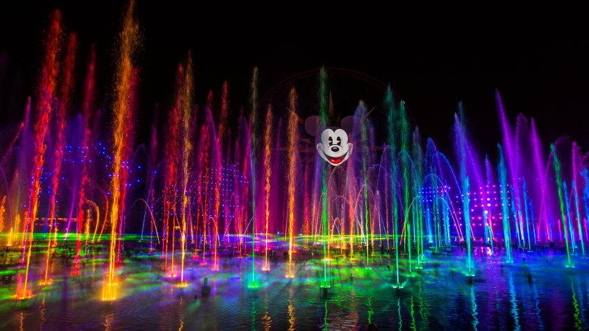 WORLD OF COLOR -- Lights, water, music, fire and animation come together like never before in "World of Color" at Disney California Adventure park in Anaheim, Calif.