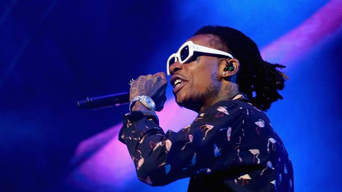 LOS ANGELES, CA - JUNE 22: Recording artist Wiz Khalifa performs onstage at night one of the 2017 BET Experience STAPLES Center Concert, sponsored by Hulu, at Staples Center on June 22, 2017 in Los Angeles, California.
