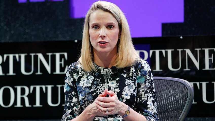 SAN FRANCISCO, CA - NOVEMBER 03: Marissa Mayer speaks during the Fortune Global Forum - Day2 at the Fairmont Hotel on November 3, 2015 in San Francisco, California.