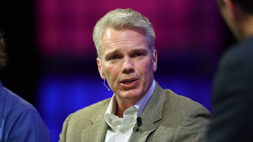 DUBLIN, IRELAND - NOVEMBER 06: In this handout image supplied by Sportsfile, Brad Smith, CEO, Intuit, speaks on stage during Day 3 of the 2014 Web Summit at the RDS on November 6, 2014 in Dublin, Ireland.