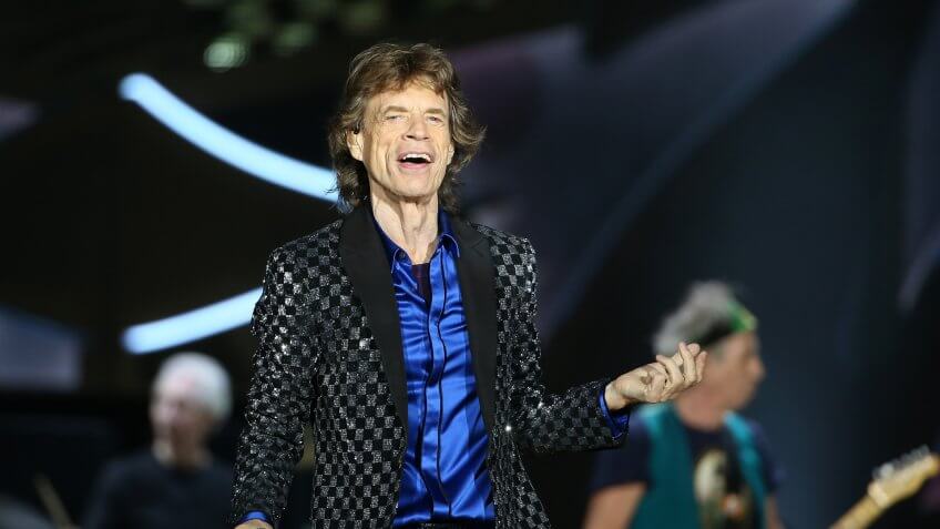 AUCKLAND, NEW ZEALAND - NOVEMBER 22: Lead Singer Mick Jagger in action as The Rolling Stones perform live at Mt Smart Stadium on November 22, 2014 in Auckland, New Zealand.