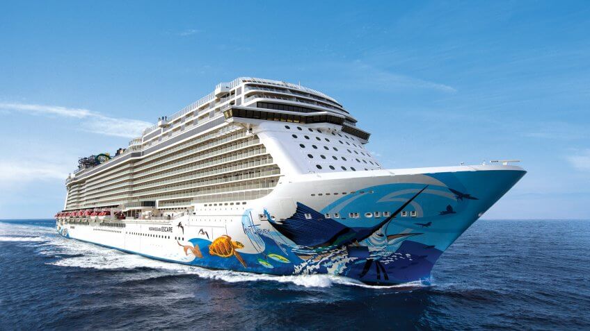 Norwegian Escape during Sea Trials along the coast of NorwayNorwegian Cruise Line.