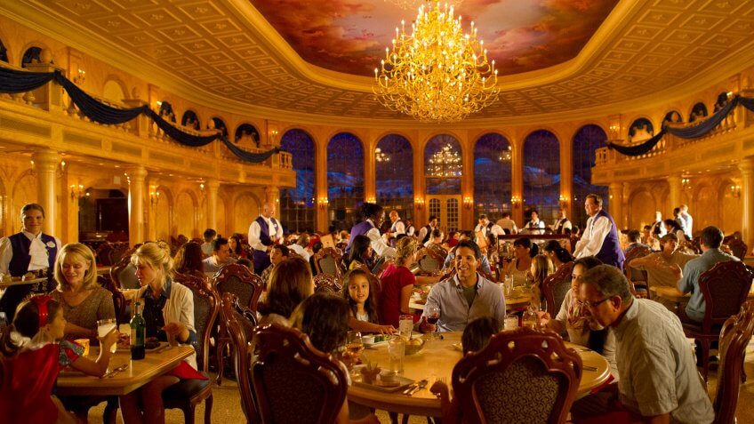 With an elegant setting right out of Disney's "Beauty and the Beast," Be Our Guest Restaurant magically takes Magic Kingdom diners into the French countryside for French-inspired cuisine.