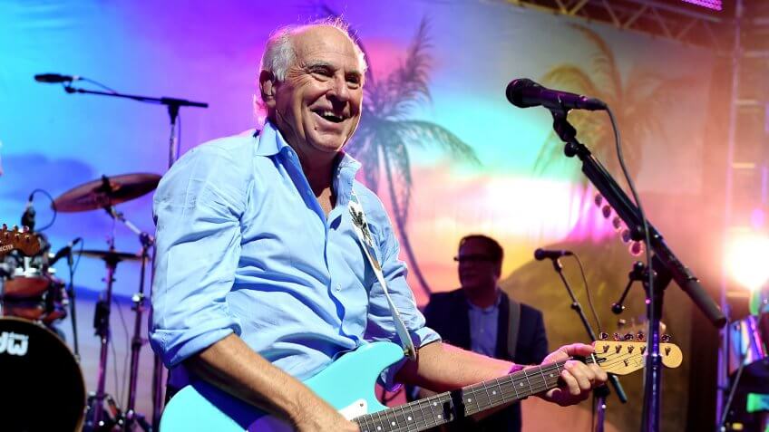 LOS ANGELES, CA - JUNE 09: Musician Jimmy Buffett performs at the after party for the premiere of Universal Pictures' "Jurassic World" at Hollywood & Highland on June 9, 2015 in Los Angeles, California.