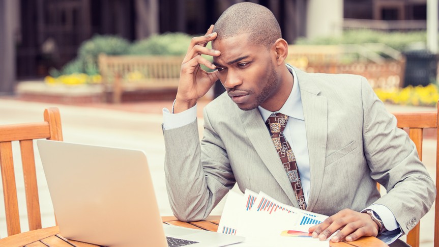Busy man investment stock consultant.