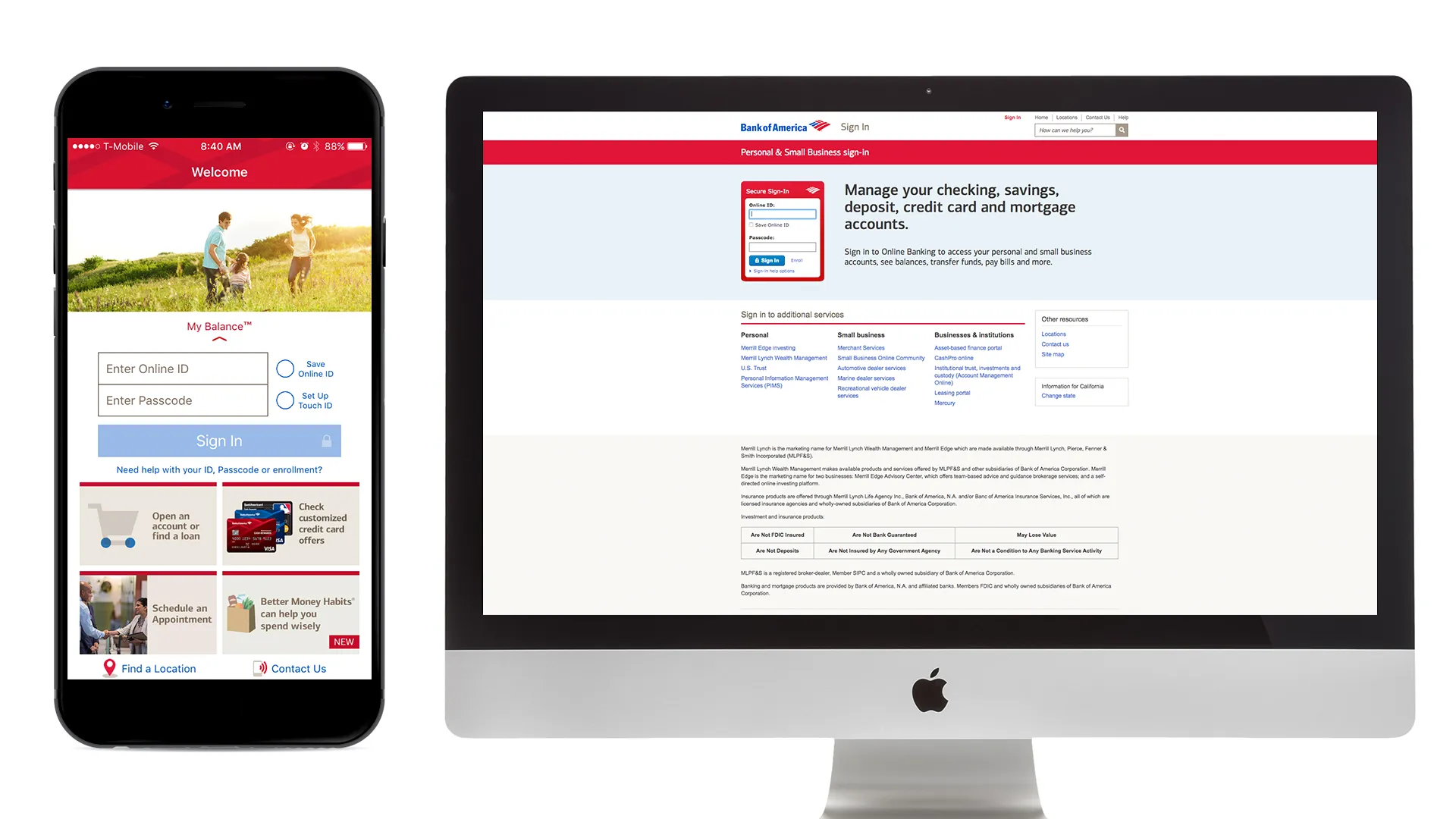 bank of america deposit account score