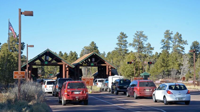 Grand Canyon National Park South Entrance Station.
