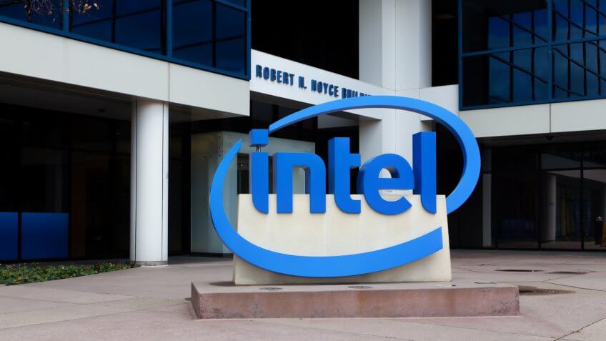 SANTA CLARA, CA/USA - MARCH 1, 2014: Intel Sign at Corporate Headquarters.