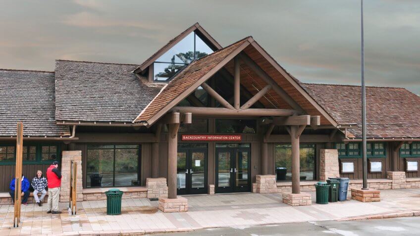 The South Rim Backcountry Information Center is open daily, year-round, from 8:00 a.