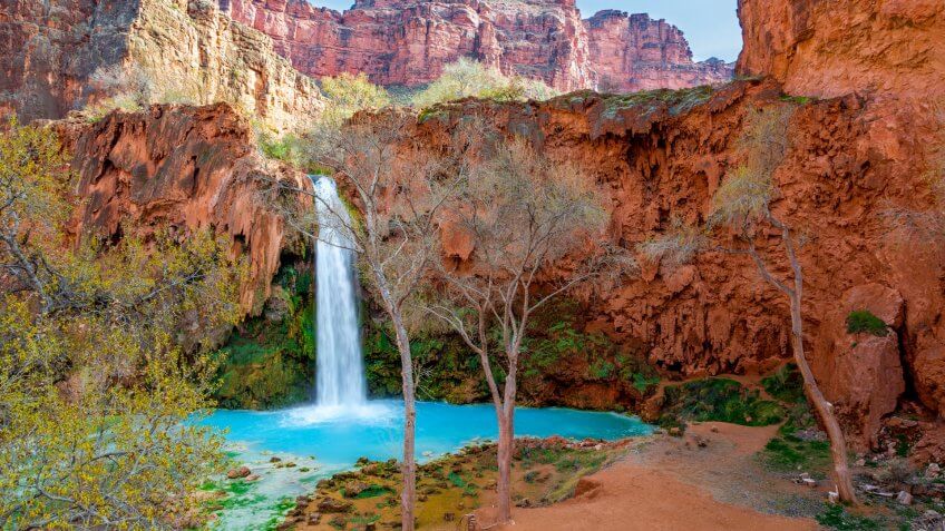 Havasu Falls is on the Havasupai Reservation in Supai, Arizona in the Southwest corner of the Grand Canyon.