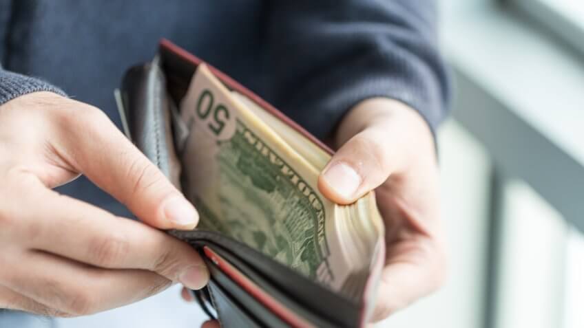 Money in the wallet.