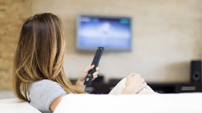 watching tv at home