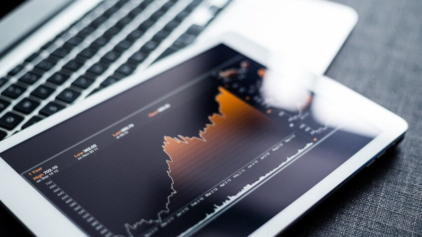 stocks graph on a tablet