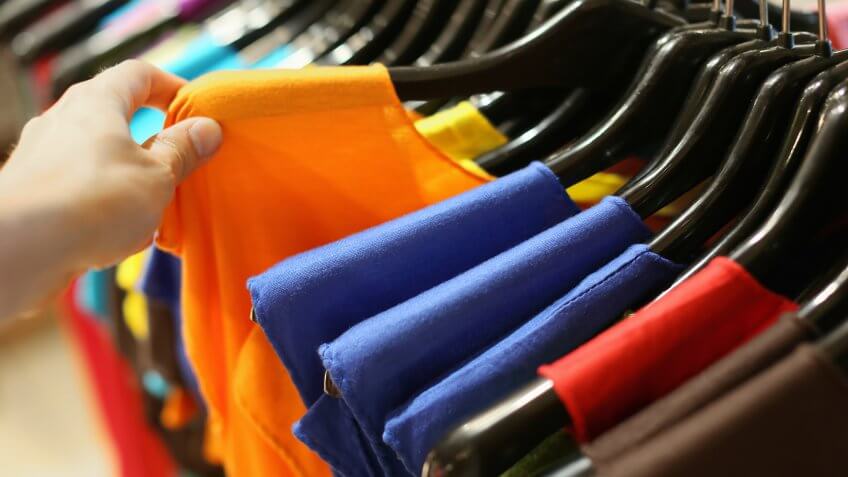 new clothes on the rack