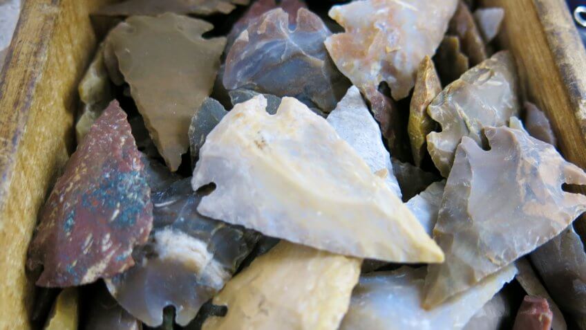 Carved Rock Indian Native American Arrowhead Collection.