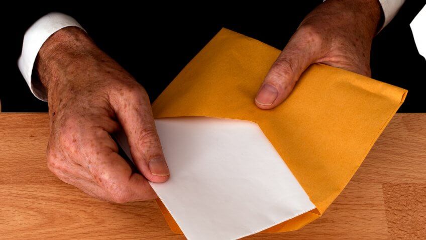opening envelope