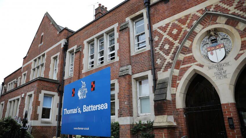 LONDON, ENGLAND - SEPTEMBER 04: A general view of Thomas's Battersea school on September 4, 2017 in Battersea, England.