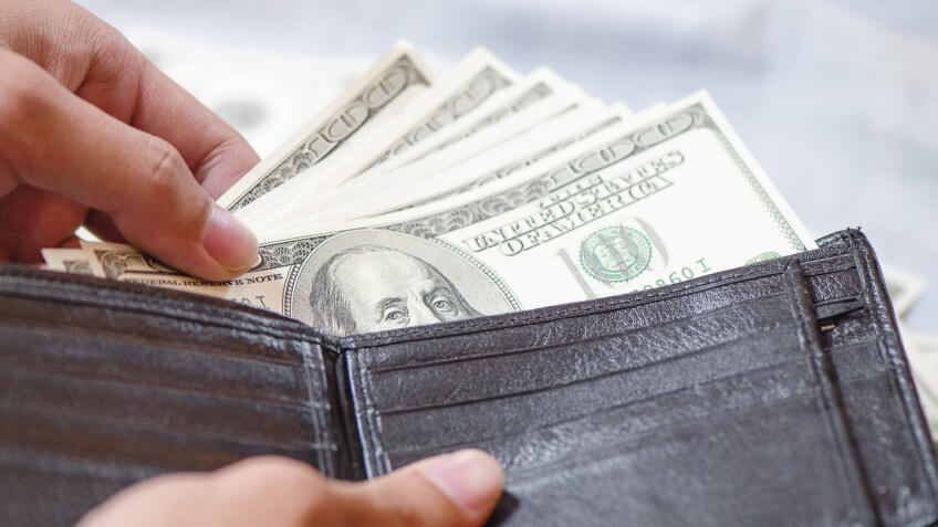 cash in a wallet