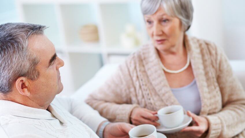 older couple talking