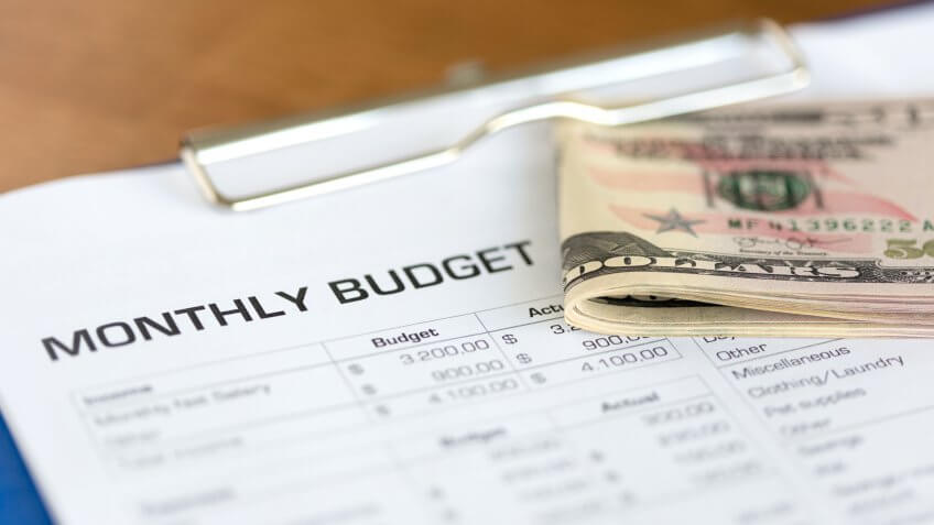 Monthly Budget Plan for Expenses and Money.