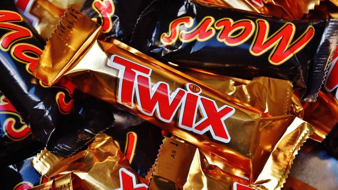 Mars, Twix, chocolate bars