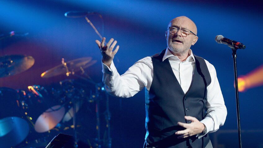 MIAMI BEACH, FL - MARCH 11: Phil Collins performs at The Little Dreams Foundation Benefit Gala: Dreaming on the Beach at Fillmore Miami Beach on March 11, 2016 in Miami Beach, Florida.