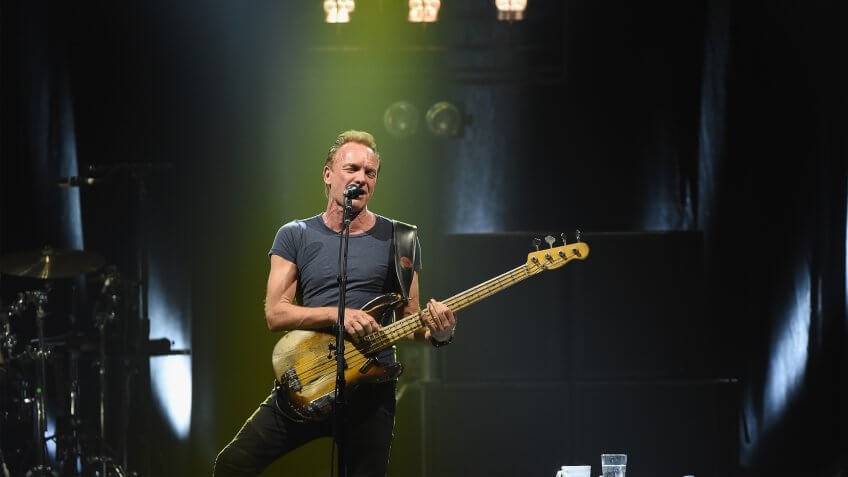 NEW YORK, NY - MARCH 14: Sting performs onstage during the Sting "57th & 9th" World Tour at Hammerstein Ballroom on March 14, 2017 in New York City.