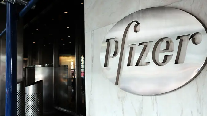 NEW YORK, NY - OCTOBER 29: The Pfizer headquarters in New York City stands in the heart of Manhattans business district on October 29, 2015 in New York City.