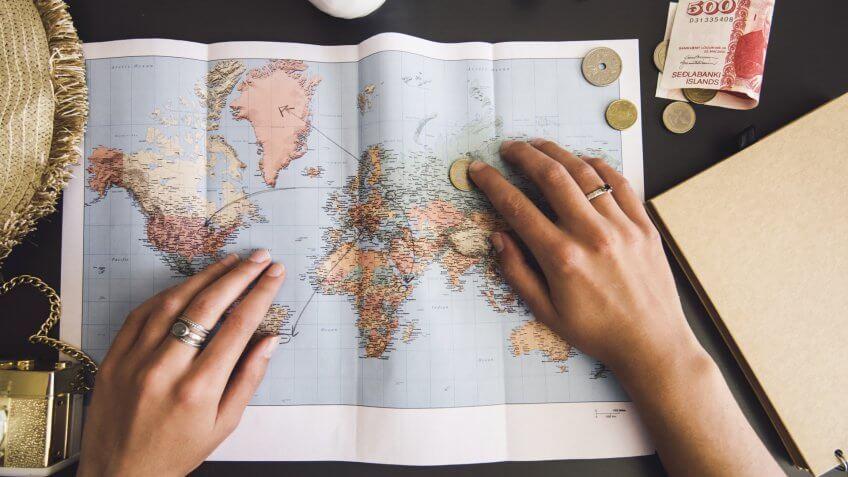 Woman planning her trip.