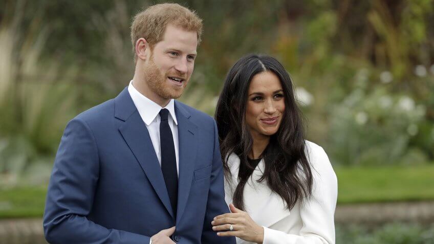 Mandatory Credit: Photo by AP/REX/Shutterstock (9243663z)Britain's Prince Harry and his fiancee Meghan Markle pose for photographers during a photocall in the grounds of Kensington Palace in London, .