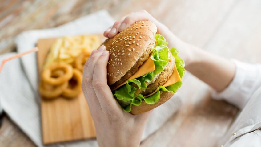 eating fast food