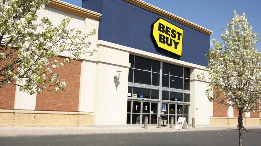 Mechanicsburg, PA, USA - March 26, 2012 : Best Buy retail store front in springtime.
