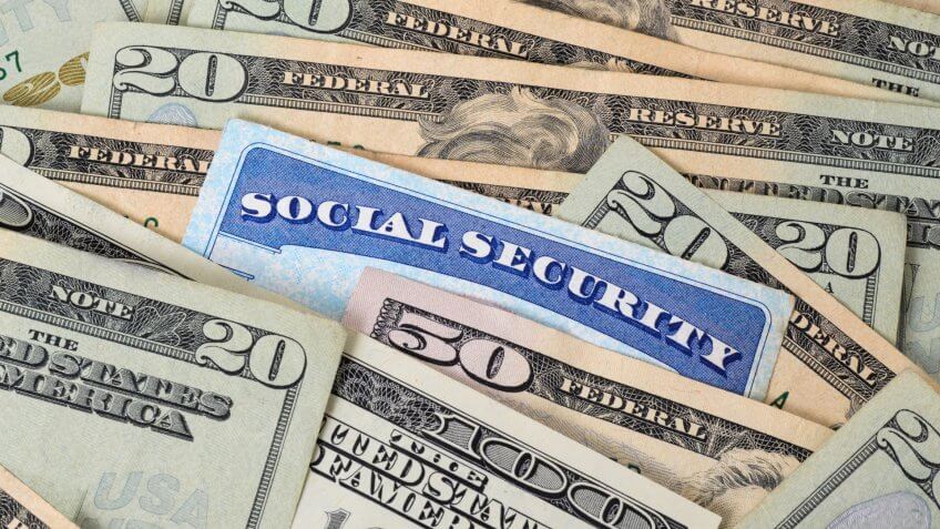 social security card and money concept.