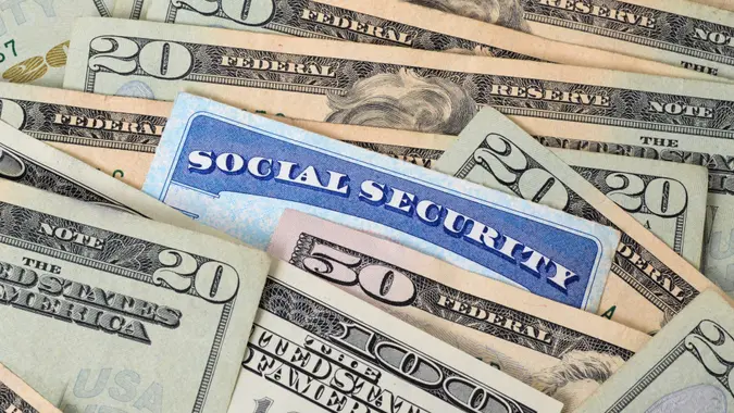 social security card and money concept.