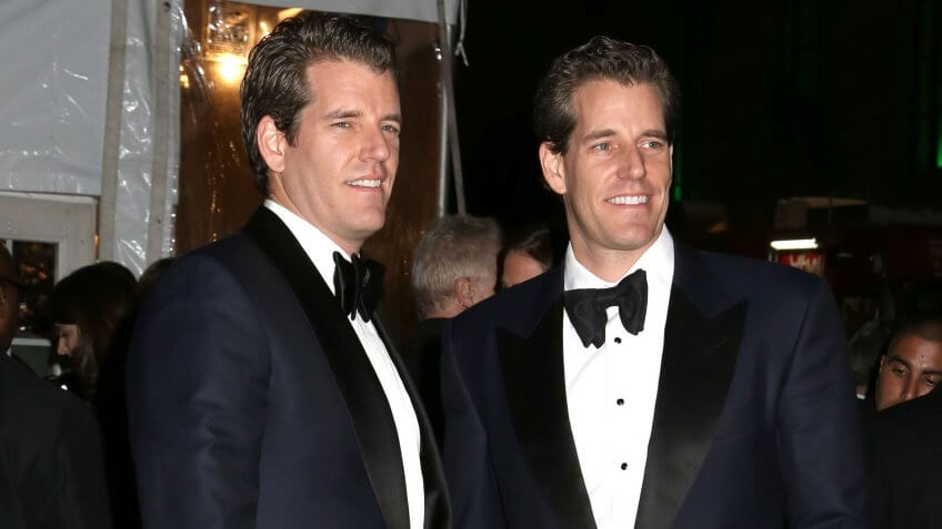 NEW YORK - FEB 8, 2017 - Cameron Winklevoss and Tyler Winklevoss attend the amfAR Gala at Cipriani Wall Street on February 8, 2017, in New York.