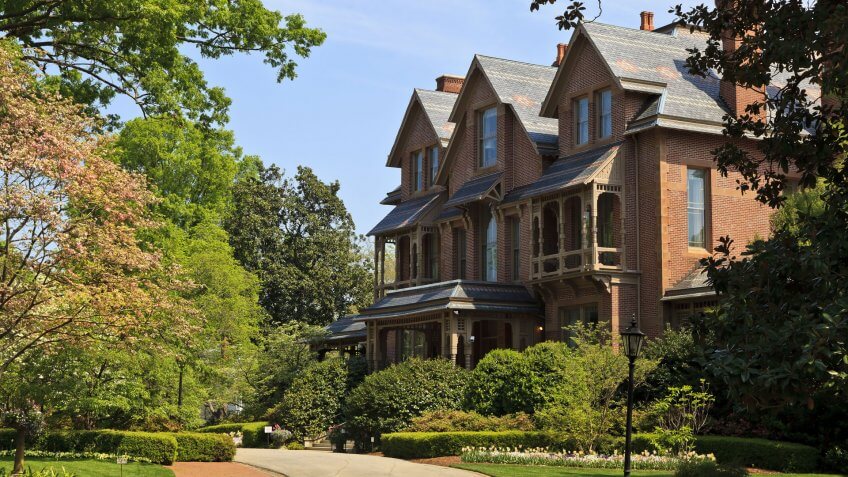Raleigh, North Carolina, USA - April 4, 2012: North Carolina Executive Mansion in Raleigh, built 1883 Queen Anne style architecture.