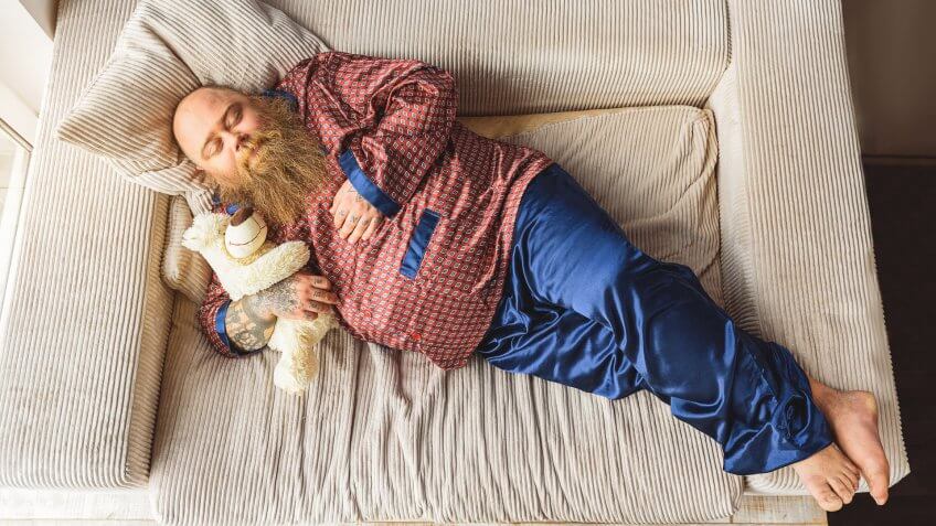 lying on couch