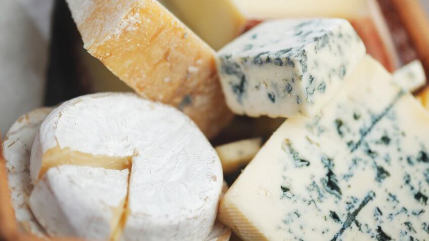 Various types of cheese composition.